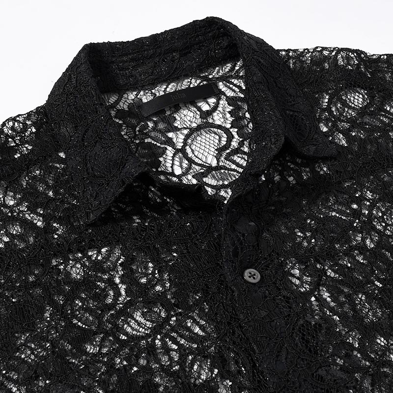 GLITTER LACE L/S SHIRT -BLACK-