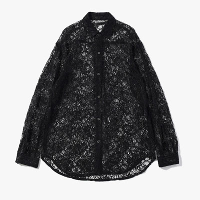 GLITTER LACE L/S SHIRT -BLACK-