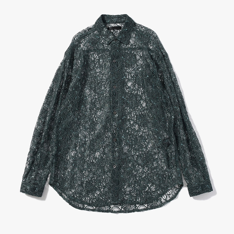 GLITTER LACE L/S SHIRT -GREEN-