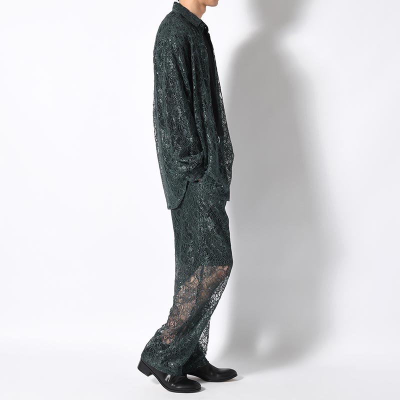 GLITTER LACE L/S SHIRT -GREEN-