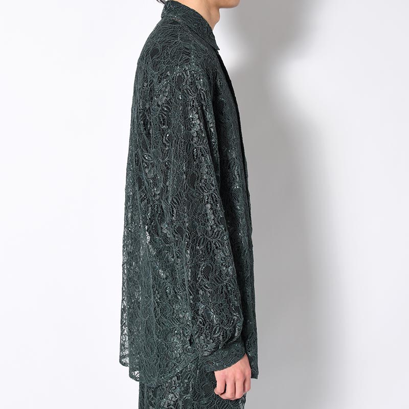 GLITTER LACE L/S SHIRT -GREEN-