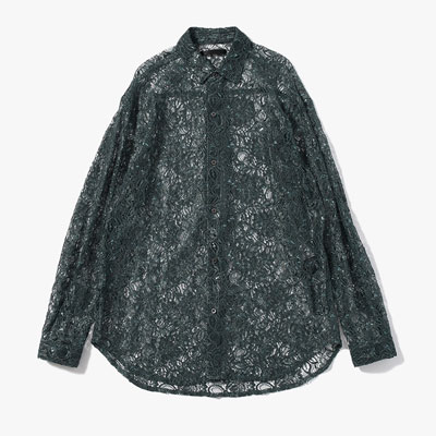 GLITTER LACE L/S SHIRT -GREEN-