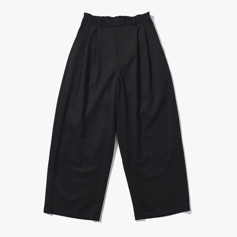 2TUCK WIDE EASY PANTS -BLACK-