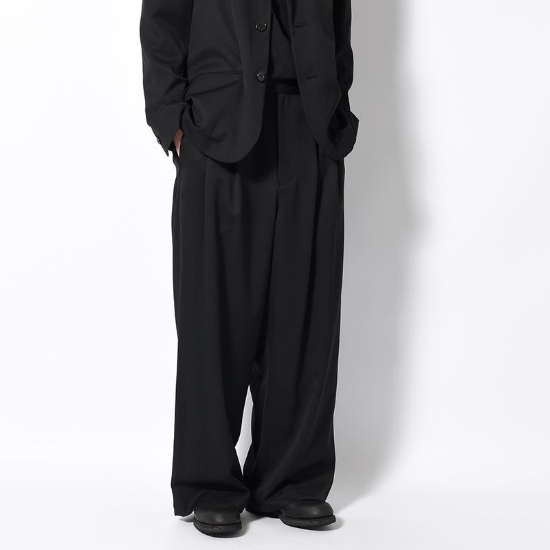 2TUCK WIDE EASY PANTS -BLACK-