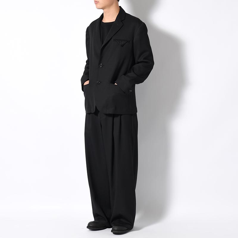 2TUCK WIDE EASY PANTS -BLACK-