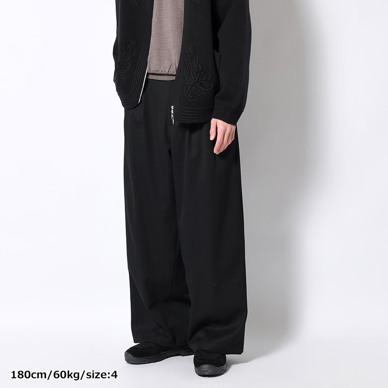 2TUCK WIDE EASY PANTS -BLACK-