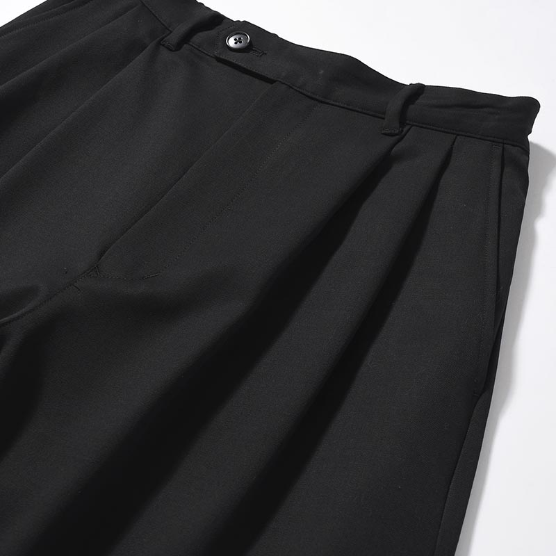 2TUCK WIDE EASY PANTS -BLACK-