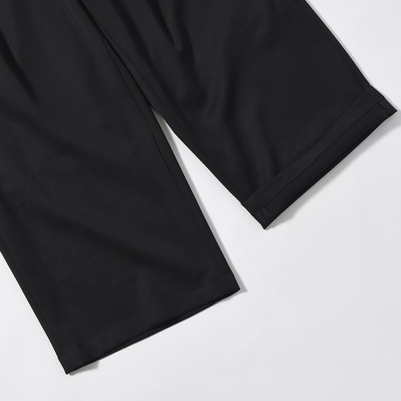 2TUCK WIDE EASY PANTS -BLACK-