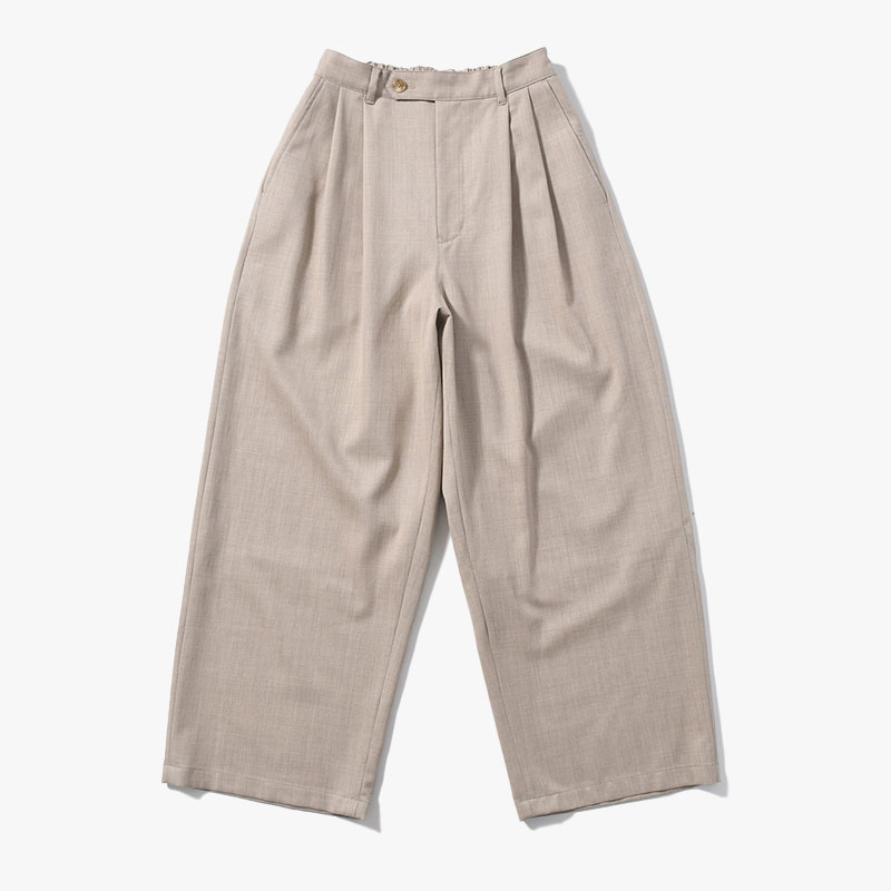 2TUCK WIDE EASY PANTS -GREIGE-