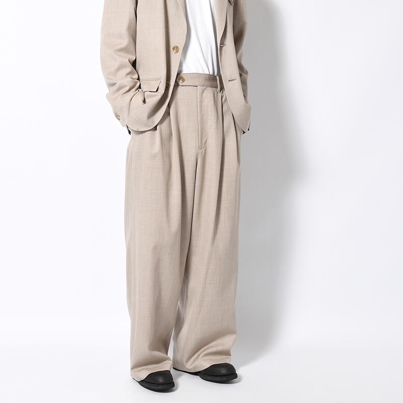 2TUCK WIDE EASY PANTS -GREIGE-