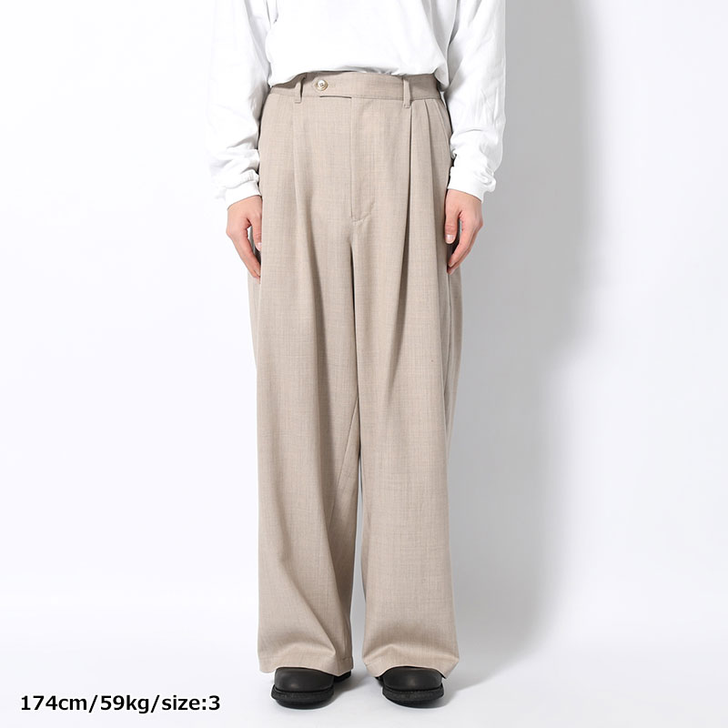 2TUCK WIDE EASY PANTS -GREIGE-