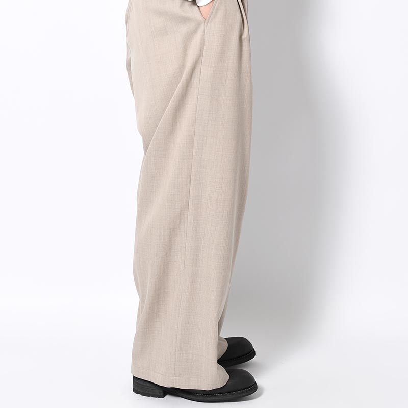 2TUCK WIDE EASY PANTS -GREIGE-