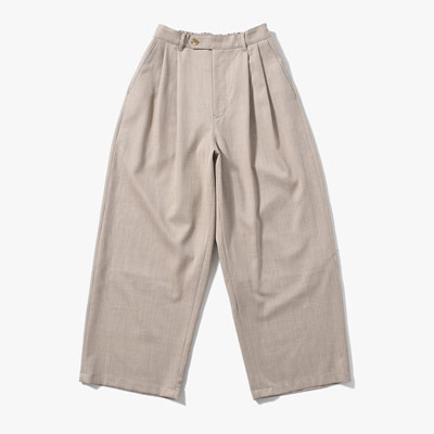 2TUCK WIDE EASY PANTS -GREIGE-