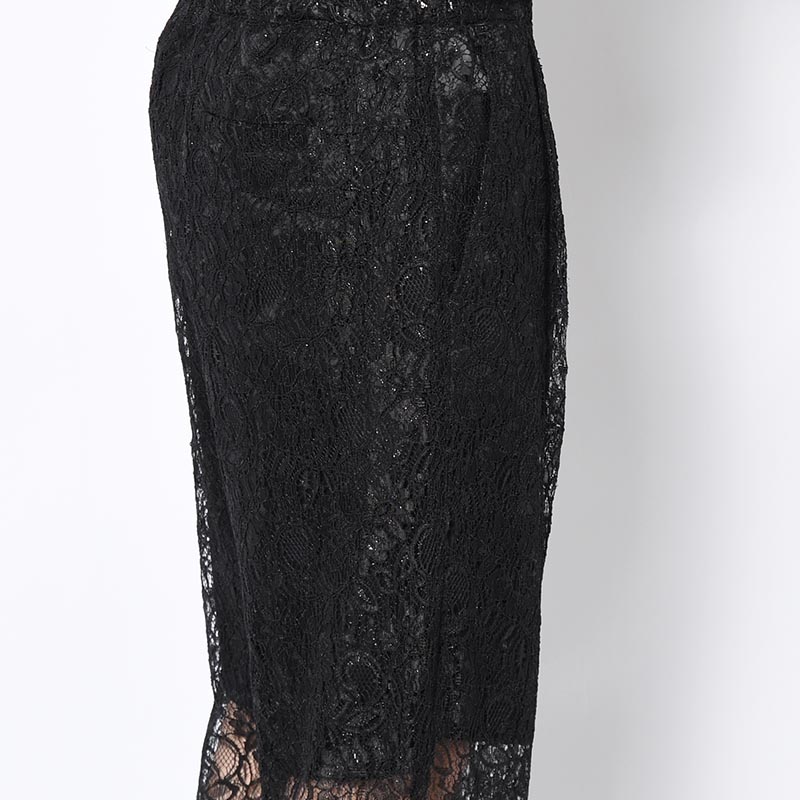 GLITTER LACE PANTS -BLACK-