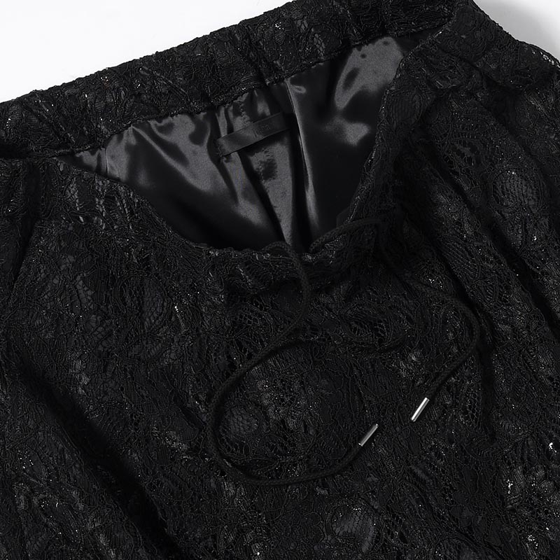 GLITTER LACE PANTS -BLACK-