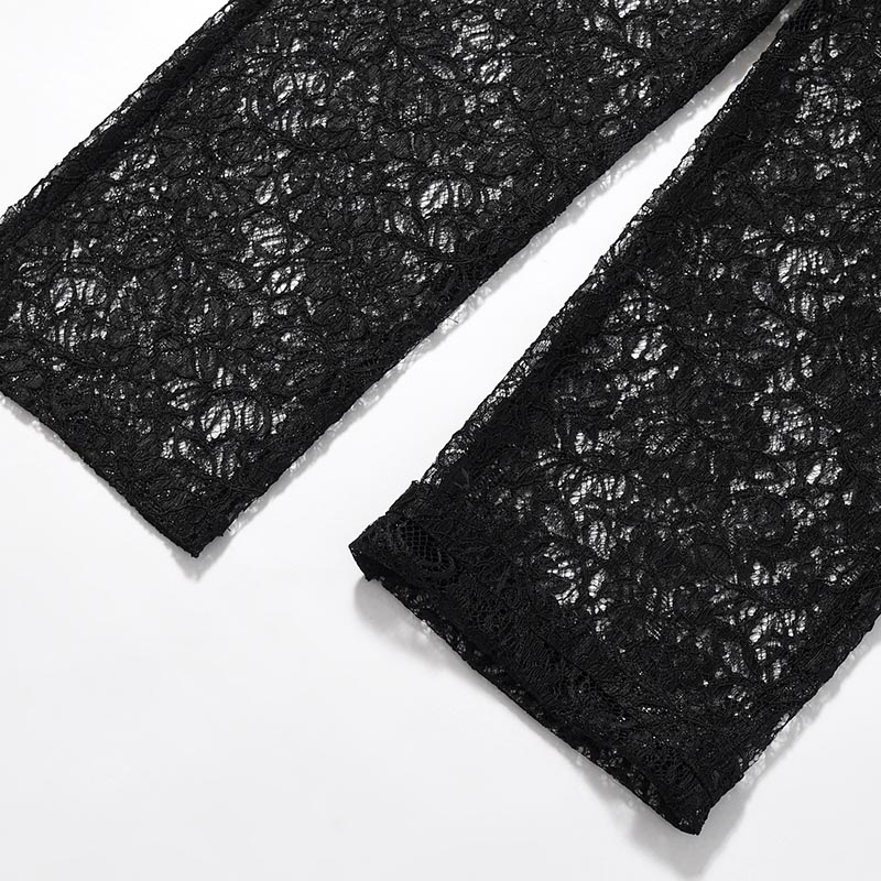 GLITTER LACE PANTS -BLACK-