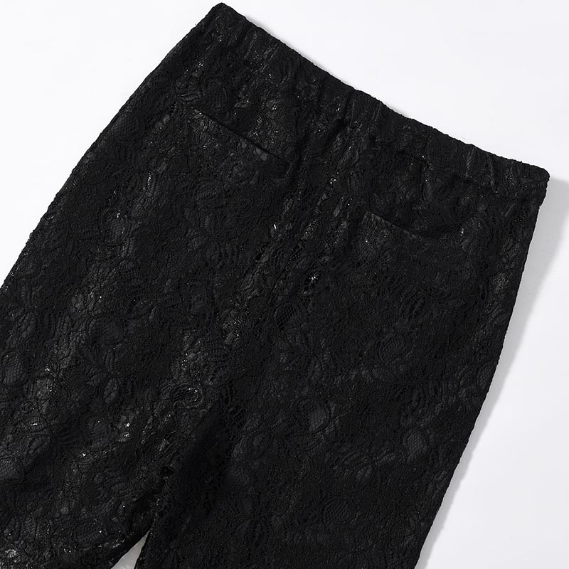 GLITTER LACE PANTS -BLACK-