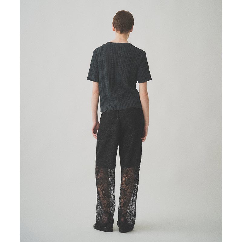 GLITTER LACE PANTS -BLACK-