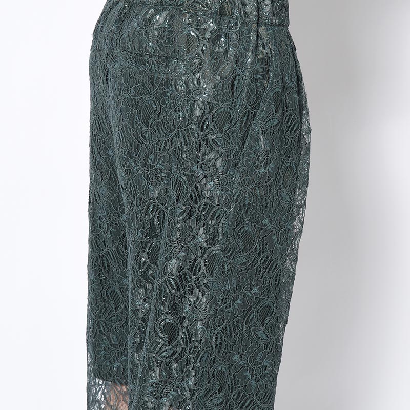 GLITTER LACE PANTS -GREEN-