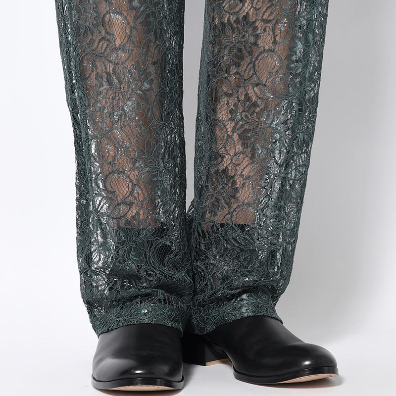 GLITTER LACE PANTS -GREEN-