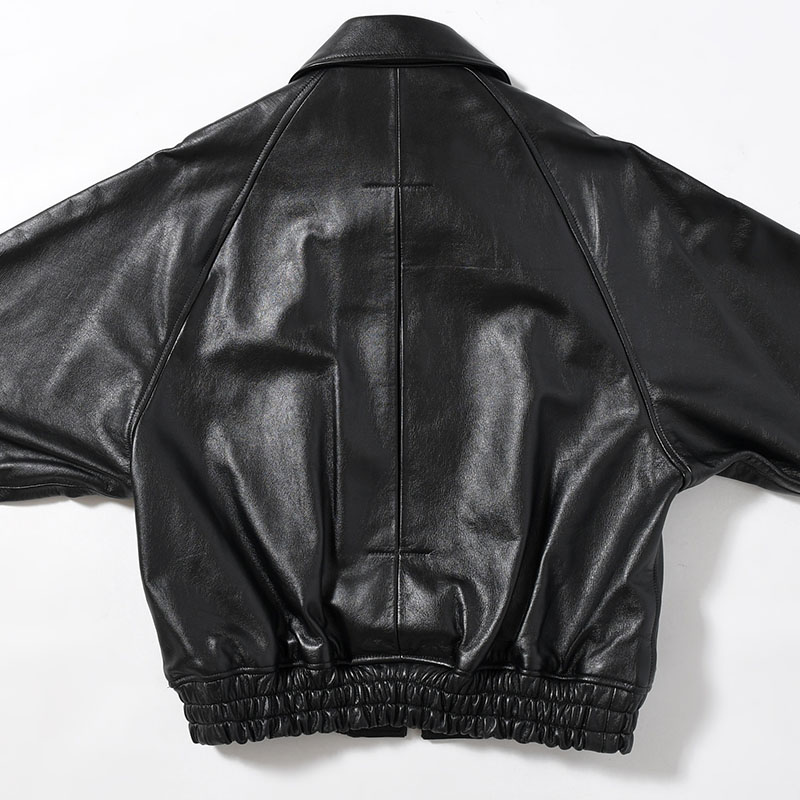 VEIL LEATHER JACKET -BLACK-