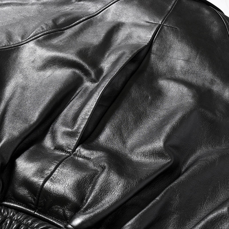 VEIL LEATHER JACKET -BLACK-