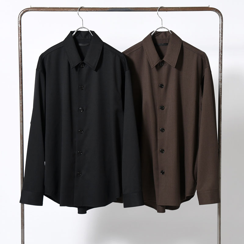 WIDE FIT WOOL TWILL SHIRT -2.COLOR-