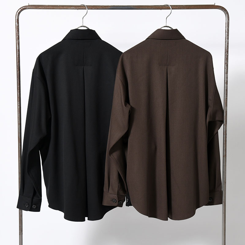 WIDE FIT WOOL TWILL SHIRT -2.COLOR-