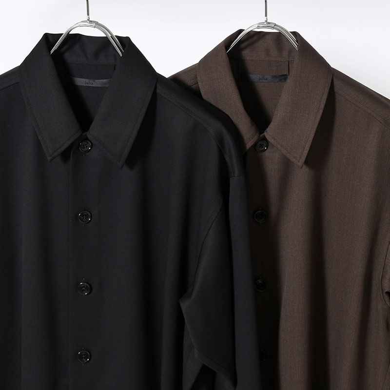 WIDE FIT WOOL TWILL SHIRT -2.COLOR-