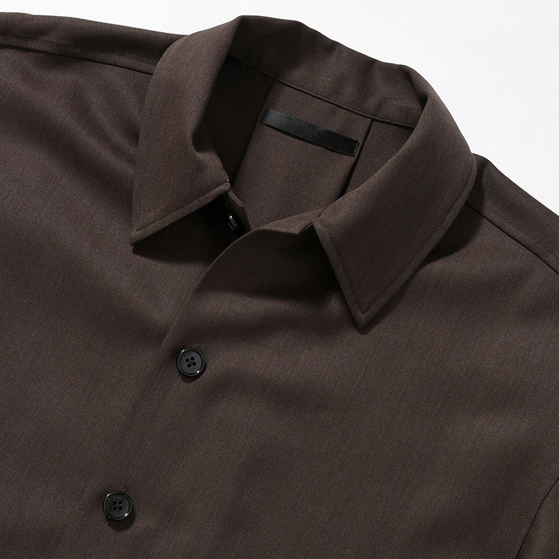 WIDE FIT WOOL TWILL SHIRT -2.COLOR-