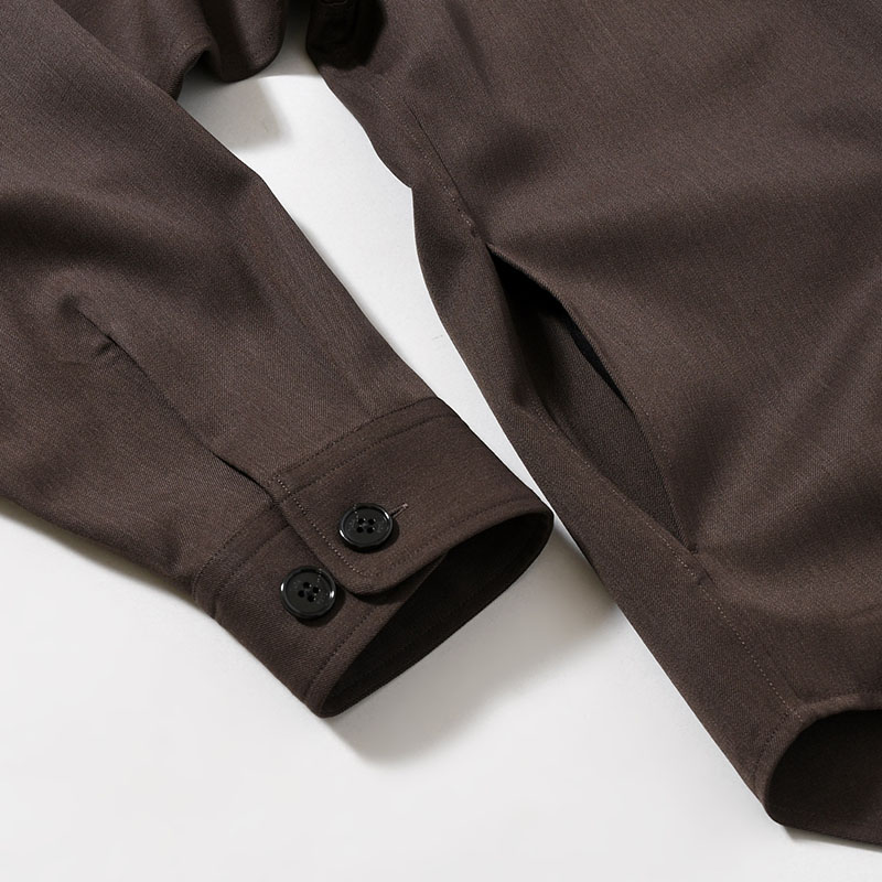 WIDE FIT WOOL TWILL SHIRT -2.COLOR-