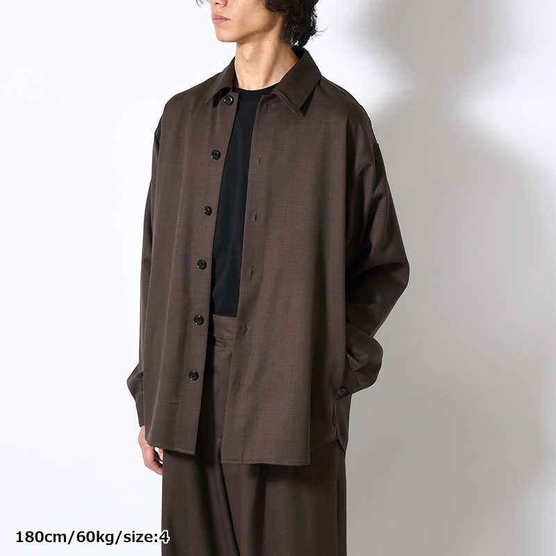 WIDE FIT WOOL TWILL SHIRT -2.COLOR-