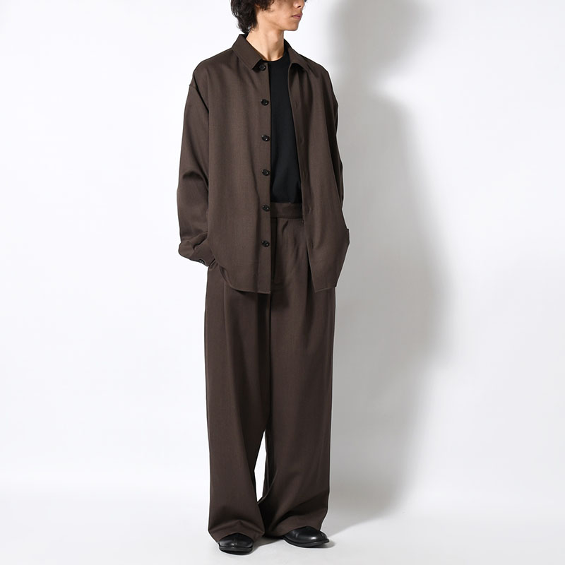 WIDE FIT WOOL TWILL SHIRT -2.COLOR-