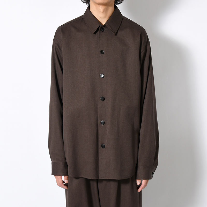 WIDE FIT WOOL TWILL SHIRT -2.COLOR-