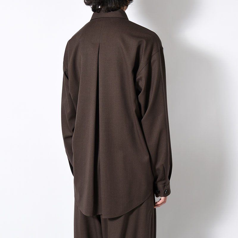 WIDE FIT WOOL TWILL SHIRT -2.COLOR-