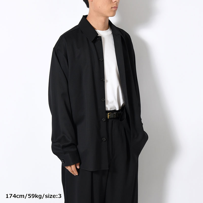 WIDE FIT WOOL TWILL SHIRT -2.COLOR-