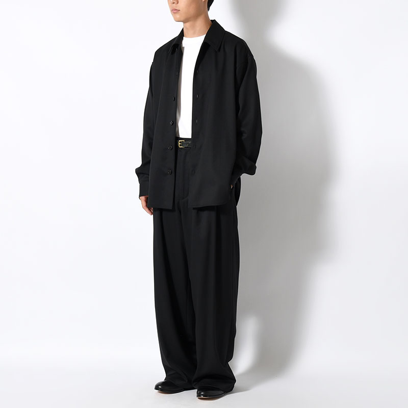 WIDE FIT WOOL TWILL SHIRT -2.COLOR-