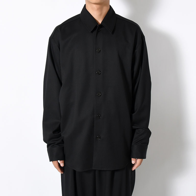 WIDE FIT WOOL TWILL SHIRT -2.COLOR-