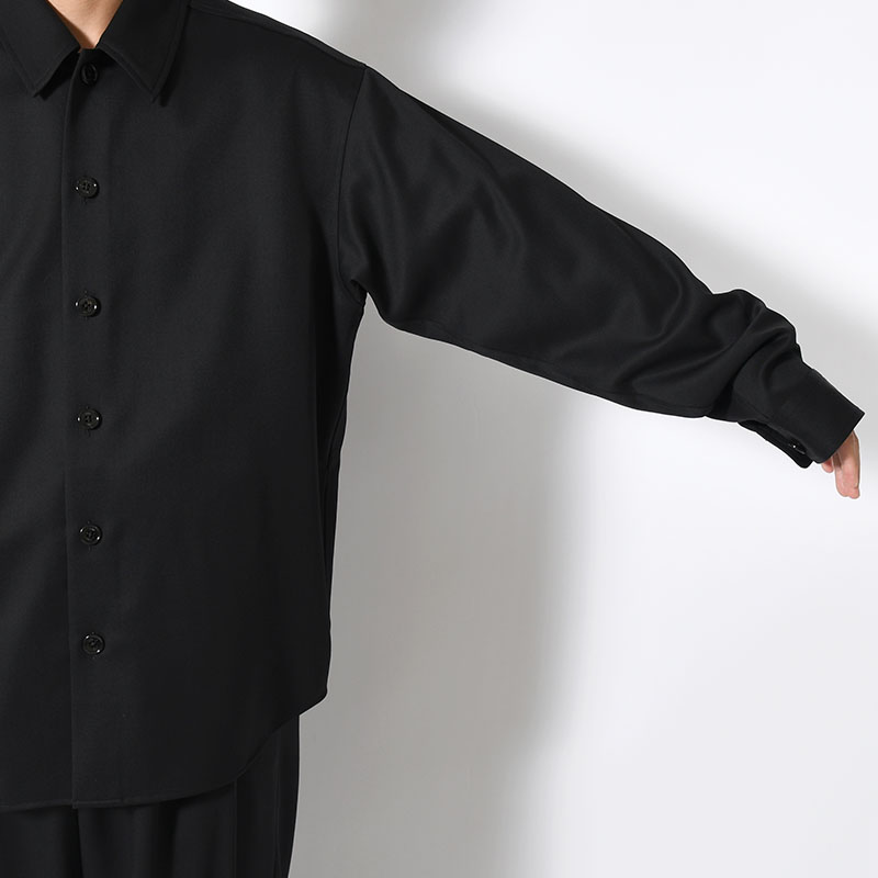 WIDE FIT WOOL TWILL SHIRT -2.COLOR-