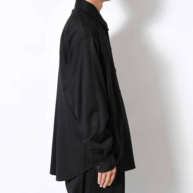 WIDE FIT WOOL TWILL SHIRT -2.COLOR-