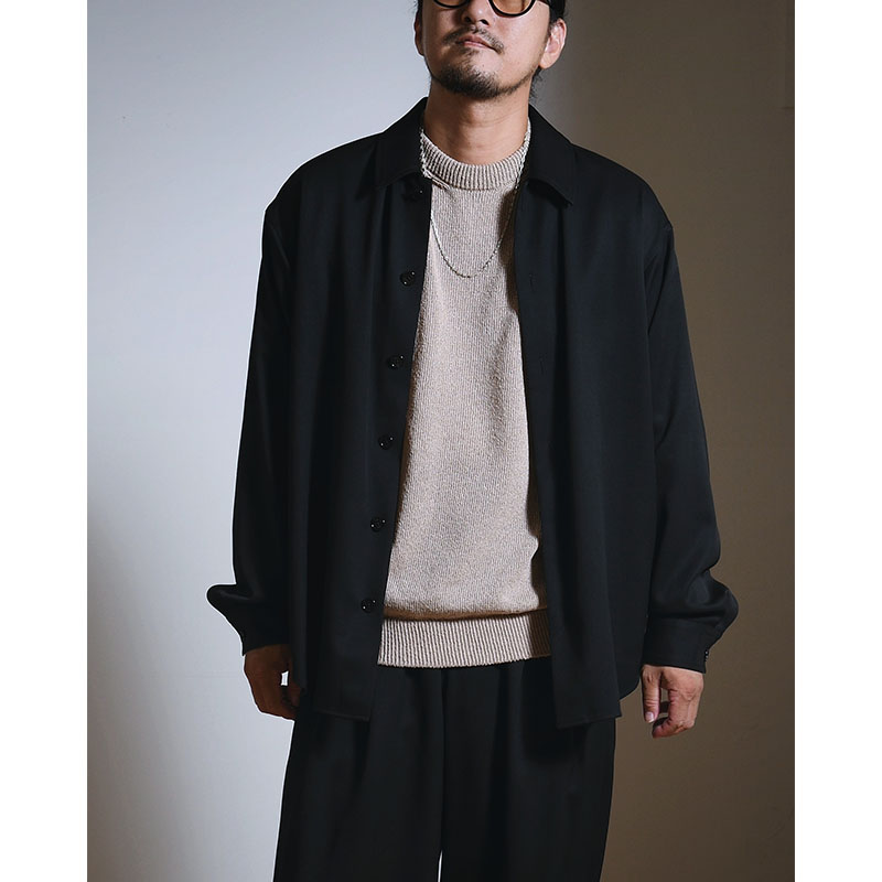 WIDE FIT WOOL TWILL SHIRT -2.COLOR-