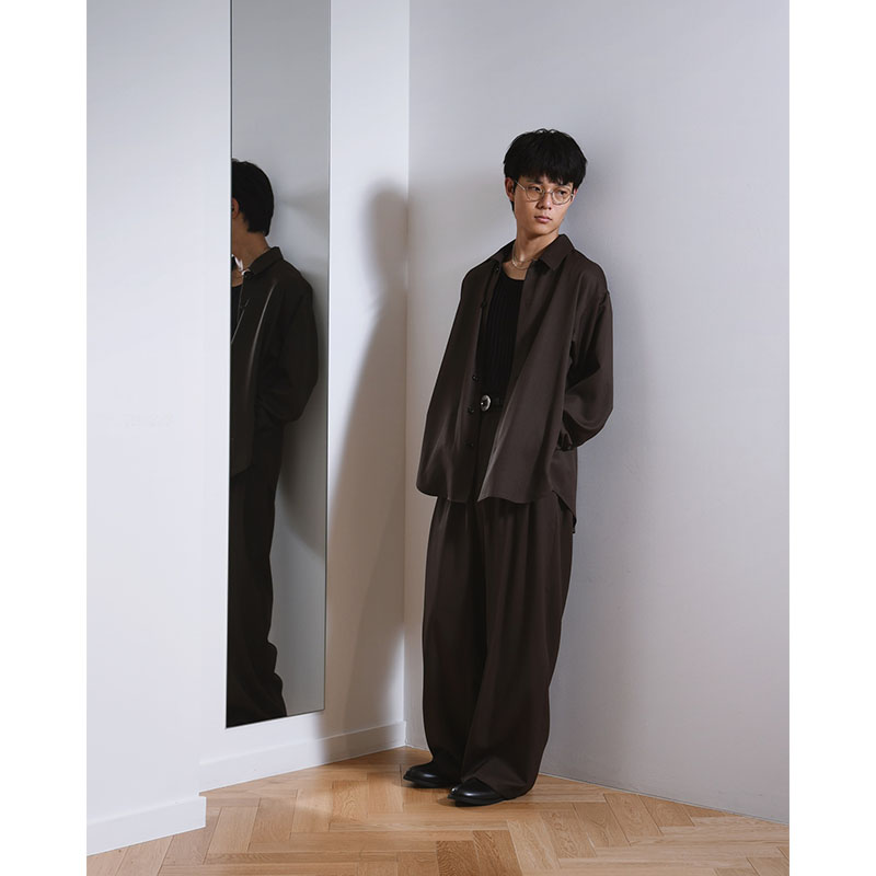 WIDE FIT WOOL TWILL SHIRT -2.COLOR-