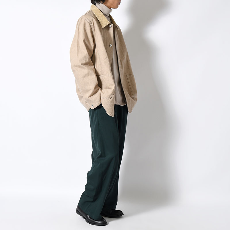 2TUCK WIDE EASY PANTS -GREEN-