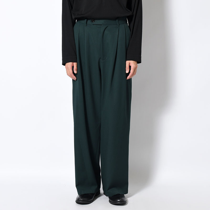 2TUCK WIDE EASY PANTS -GREEN-