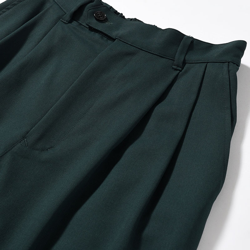 2TUCK WIDE EASY PANTS -GREEN-