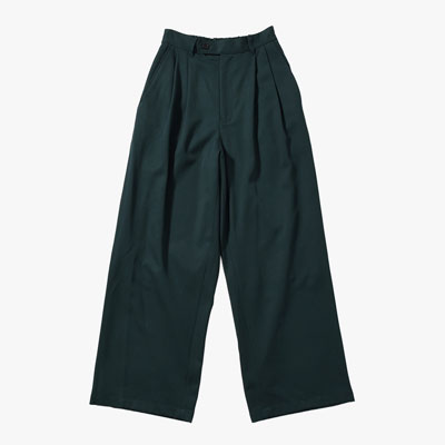 2TUCK WIDE EASY PANTS -GREEN-