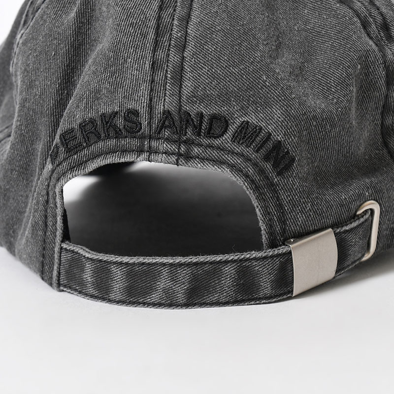 LOCKE DENIM APPLIQUE BASEBALL CAP -FADED BLACK-