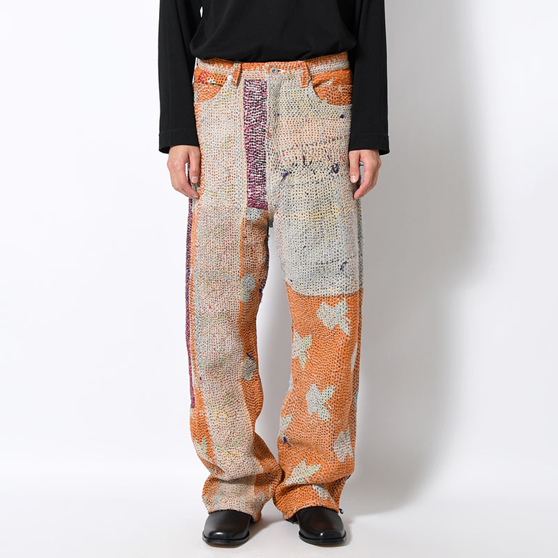 KANTHA QUILT 5 POCKET PANTS Size:2 -TYPE:A-