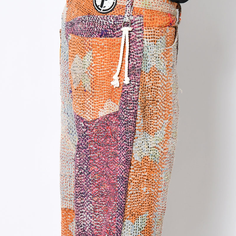 KANTHA QUILT 5 POCKET PANTS Size:2 -TYPE:A-