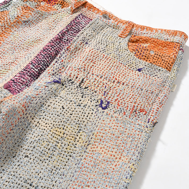 KANTHA QUILT 5 POCKET PANTS Size:2 -TYPE:A-